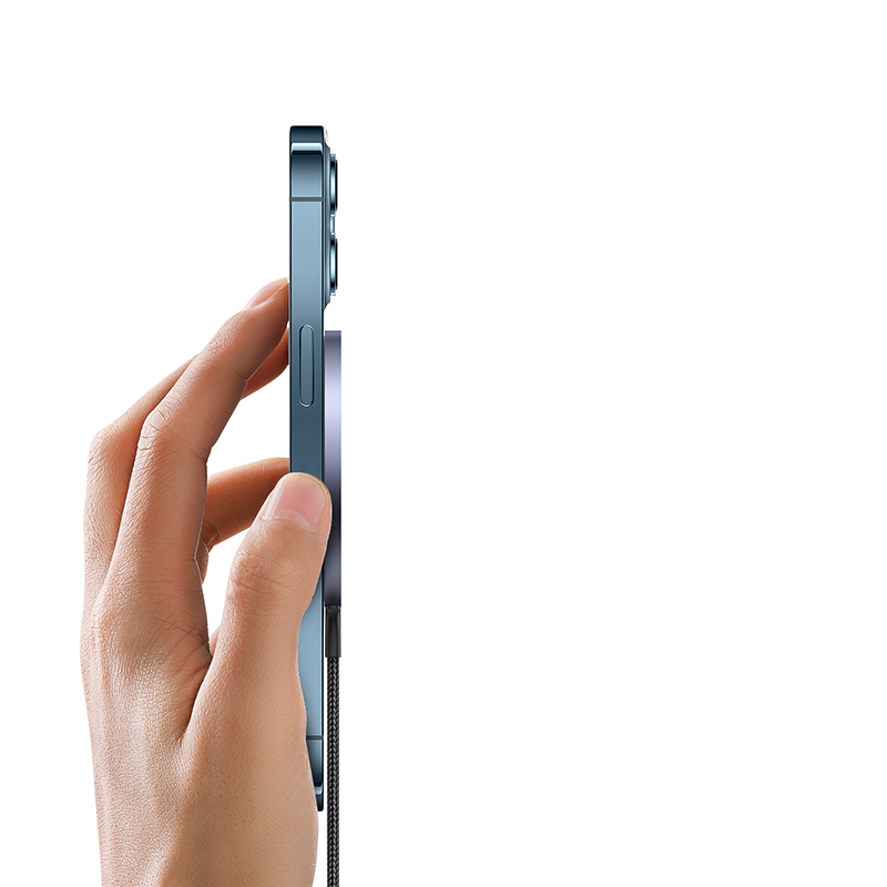 Chargeur sans fil Ugreen Qi 15W compatible avec MagSafe pour iPhone gris 5
