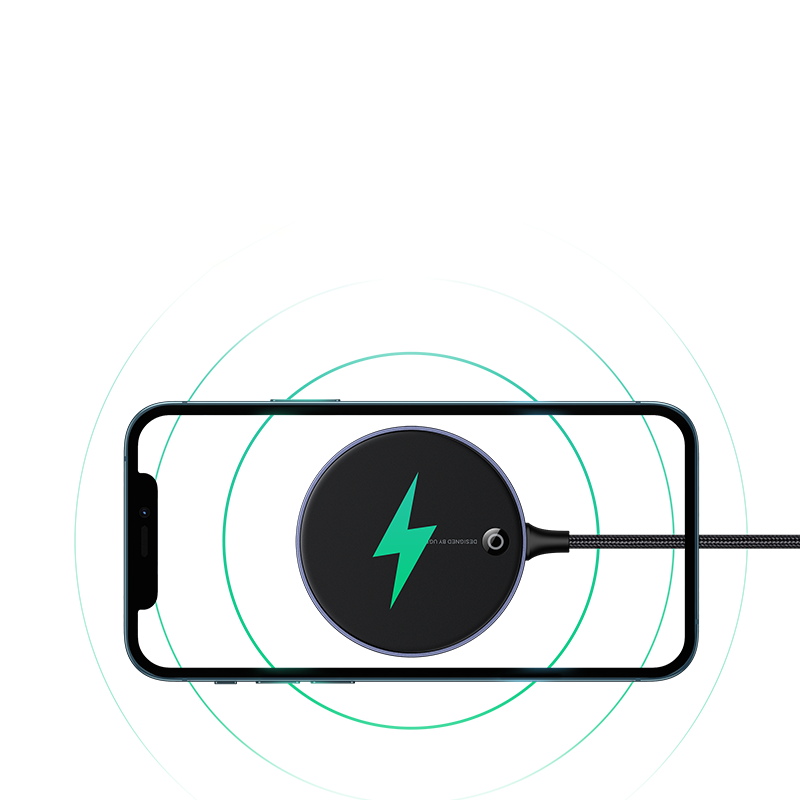 Chargeur sans fil Ugreen Qi 15W compatible avec MagSafe pour iPhone gris 6