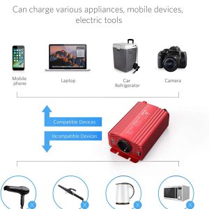 Convertisseur BESTEK  Transformateur 12v 220v 240v 500W Onduleur de Tension 2 Ports USB  5V par 4.8A et 1 Prise EU, Une Paire de Clips Batterie avec 2 Fusibles – Image 6