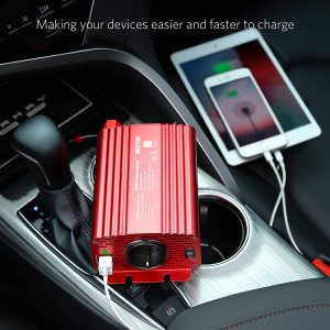 Convertisseur BESTEK  Transformateur 12v 220v 240v 500W Onduleur de Tension 2 Ports USB  5V par 4.8A et 1 Prise EU, Une Paire de Clips Batterie avec 2 Fusibles – Image 7