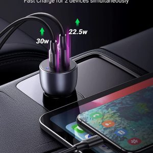 Chargeur allume cigare pour voiture USB C 52,5W Type-C PD 30W & USB-A 22,5W par QC 18W - UGREEN – Image 2