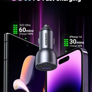 Chargeur allume cigare pour voiture USB C 52,5W Type-C PD 30W & USB-A 22,5W par QC 18W - UGREEN – Image 3