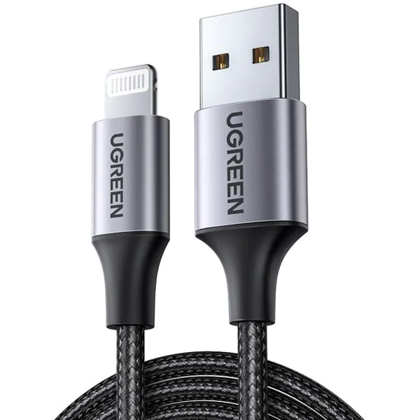 UGREEN LIGHTNING TO USB CABLE ALU CASE WITH BRAIDED 2M (BLACK)