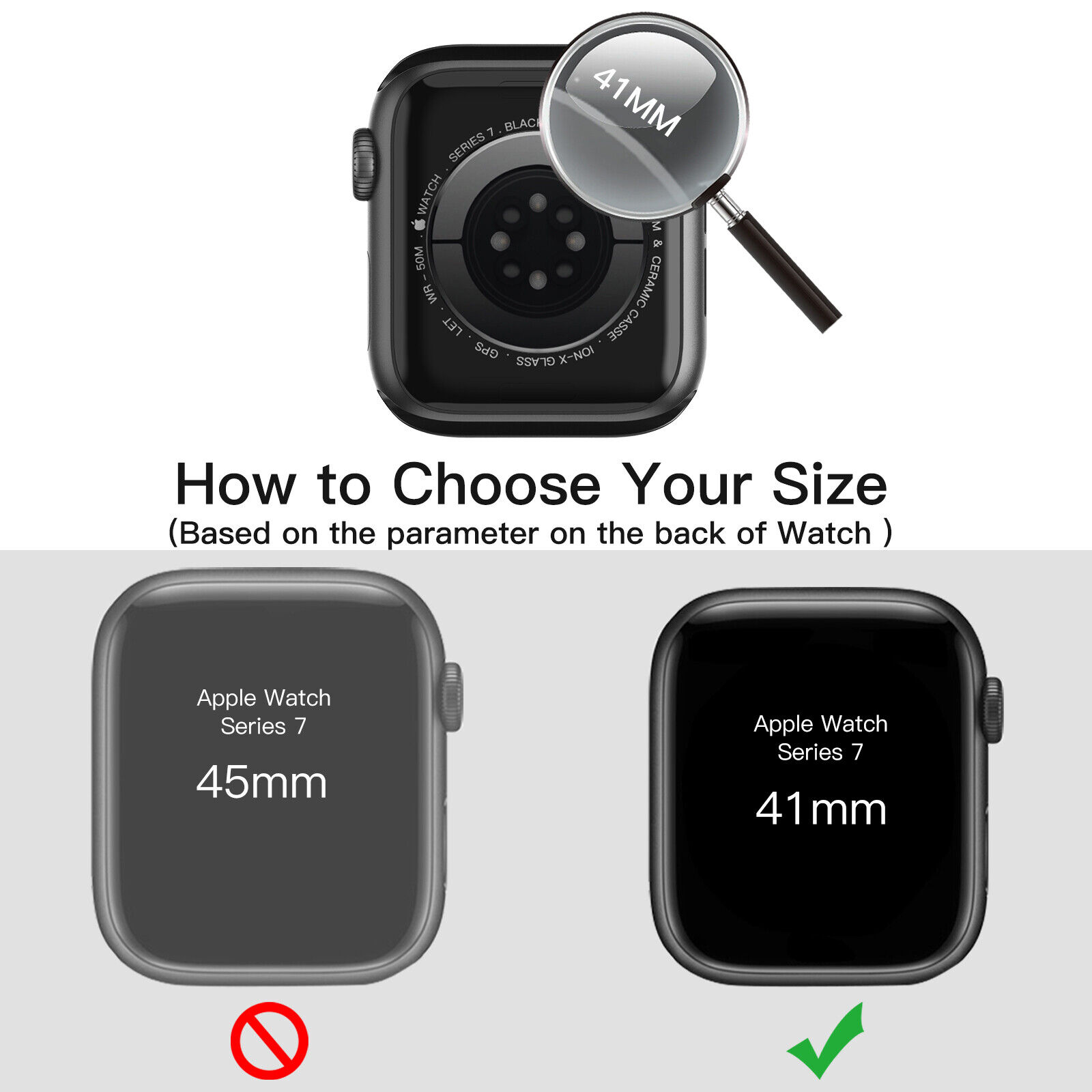 Coque avec Protecteur d’Ecran JETech Compatible avec Apple Watch Series 8 7 41mm 3