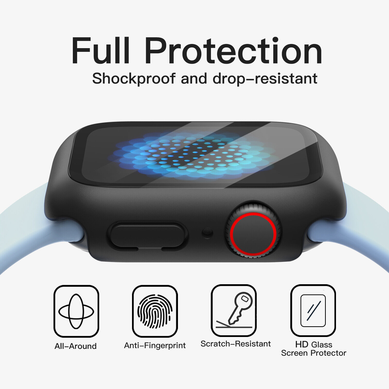 Coque avec Protecteur d’Ecran JETech Compatible avec Apple Watch Series 8 7 41mm 5