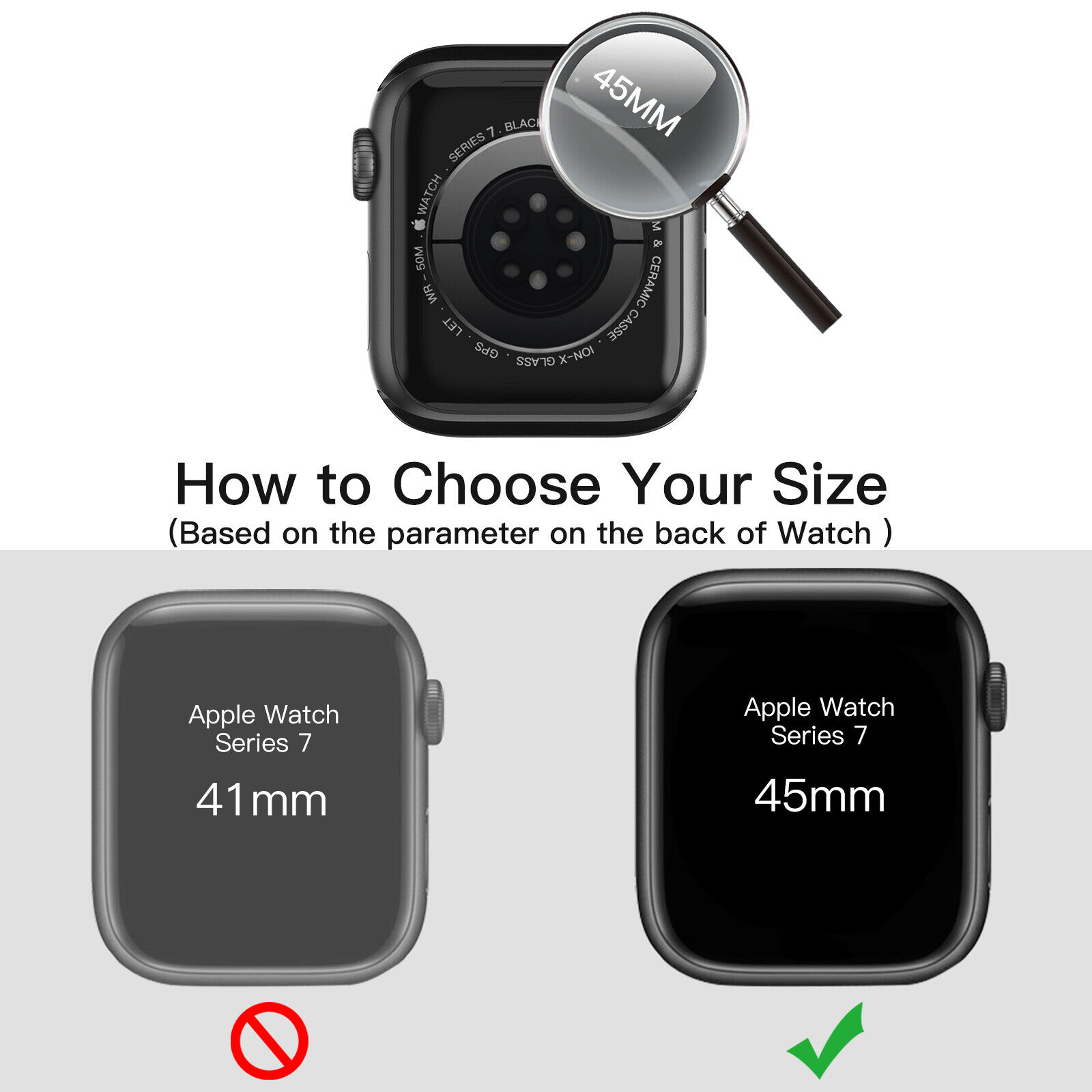 Coque avec Protecteur d’Ecran JETech Compatible avec Apple Watch Series 8 7 45mm 3