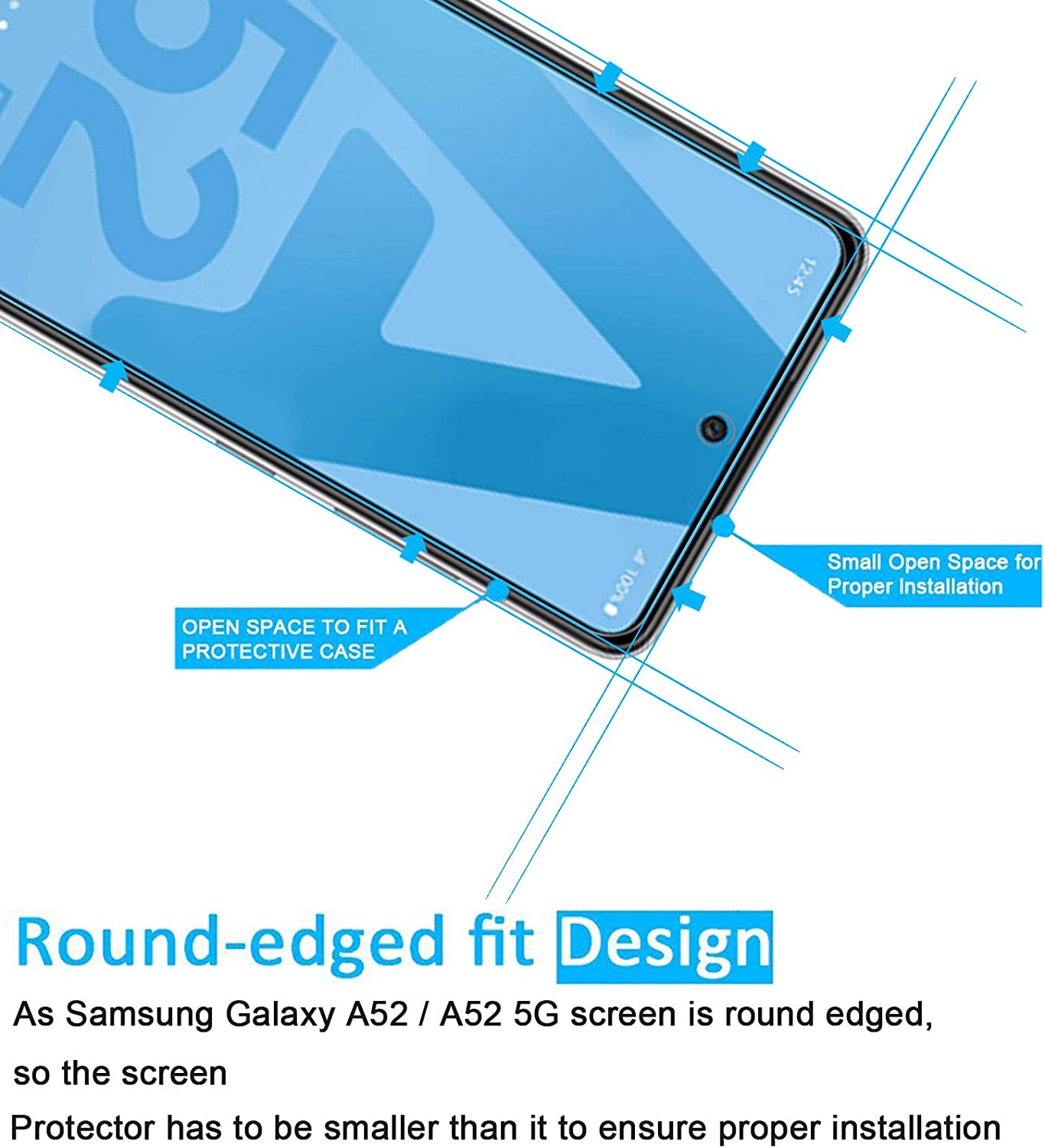 Film Protection écran – Verre Trempé pour Samsung Galaxy A52, A52 5G, A52S 5G – Anti Rayures – sans Bulles d’air -Ultra Résistant (0,33mm HD Ultra Transparent) Dureté 9H Glass NEW’C Lot de 2 – 2