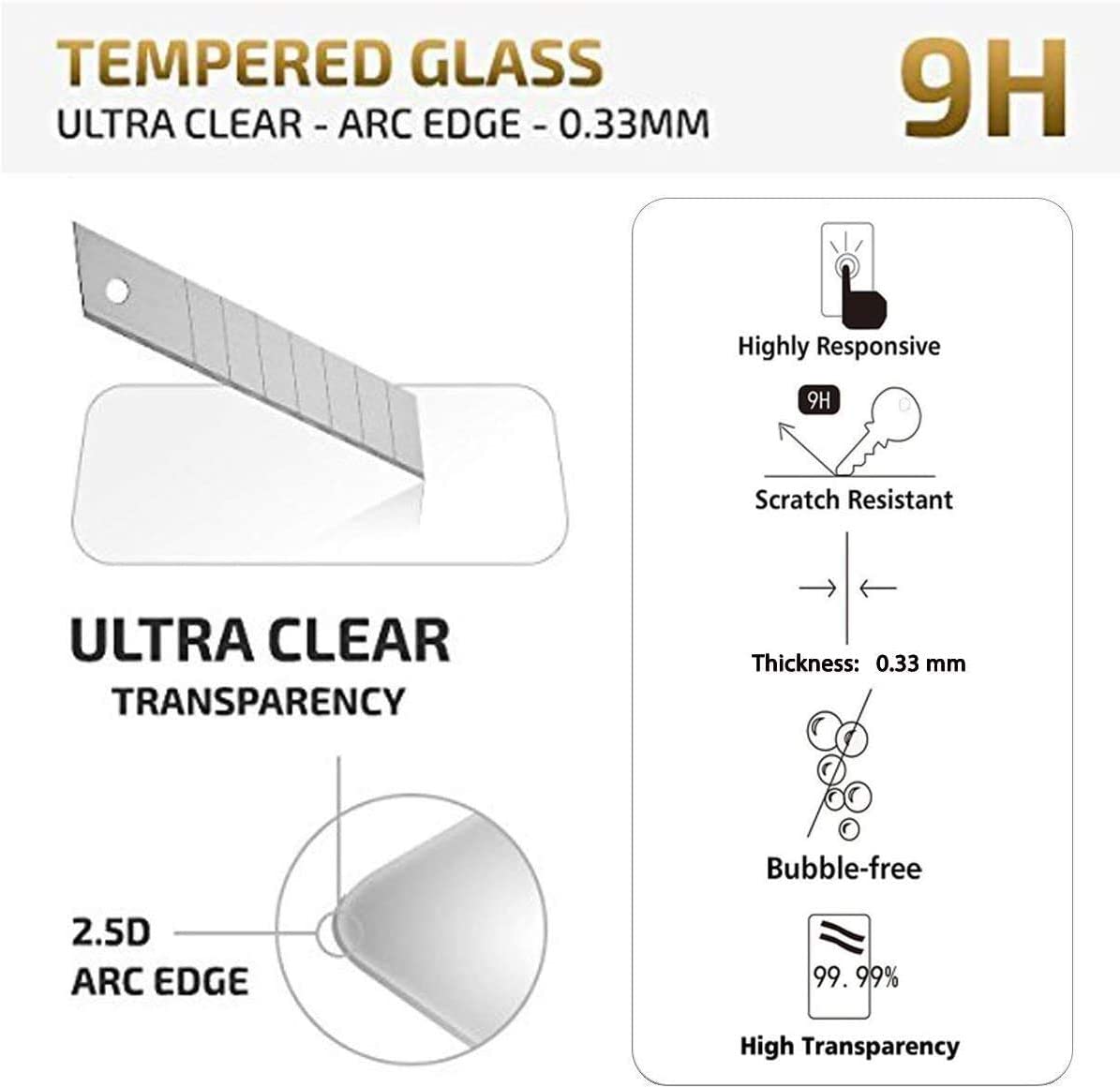 Film Protection écran – Verre Trempé pour Samsung Galaxy A52, A52 5G, A52S 5G – Anti Rayures – sans Bulles d’air -Ultra Résistant (0,33mm HD Ultra Transparent) Dureté 9H Glass NEW’C Lot de 2 – 4