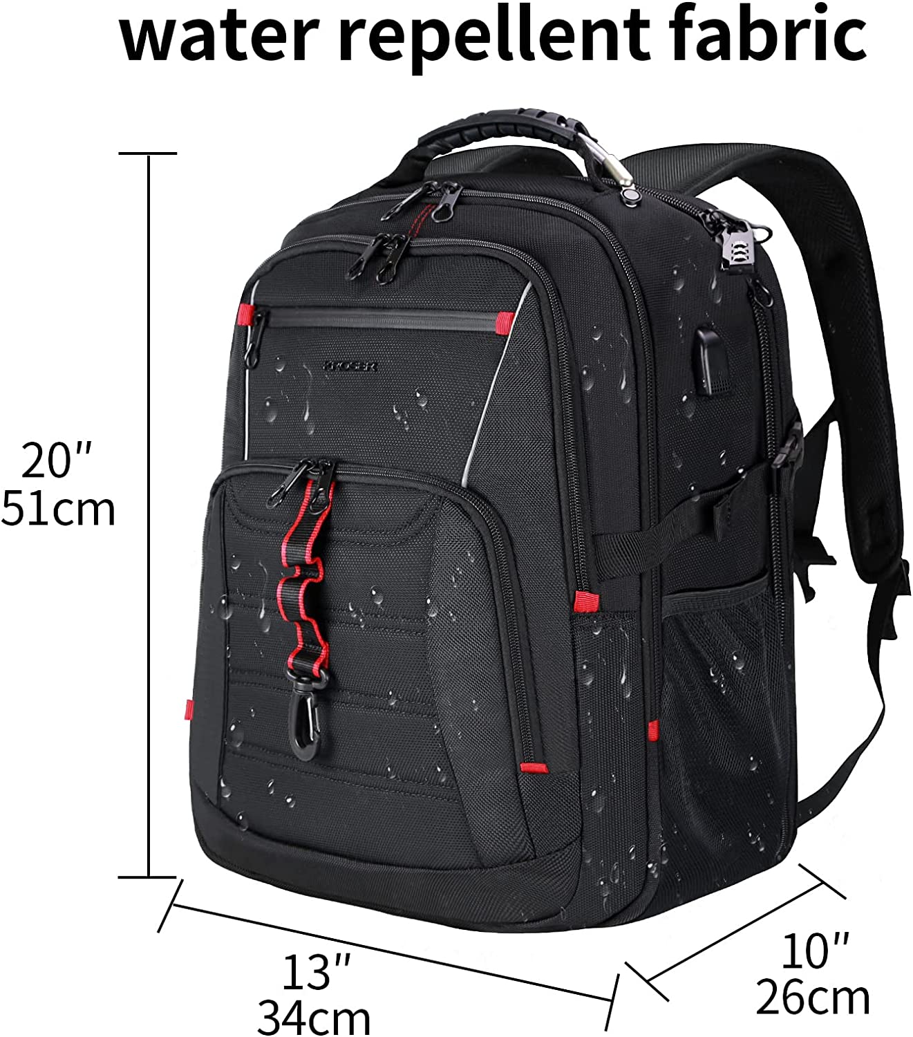 Grand Sac à dos Homme 18,4 KROSER XXXL, Sac à Dos Ordinateur Portable, avec Poches RFID Port et Imperméable Portable pour Voyage, Université, Affaires, Collège, Hommes, Femmes Laptop Backpack 2