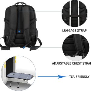 Grand Sac à dos 18,4″ XXXL, Poches RFID, Imperméable, Portable pour Voyage, Université, Affaires, Collège, Hommes, Femmes Laptop Backpack - KROSER – Image 5