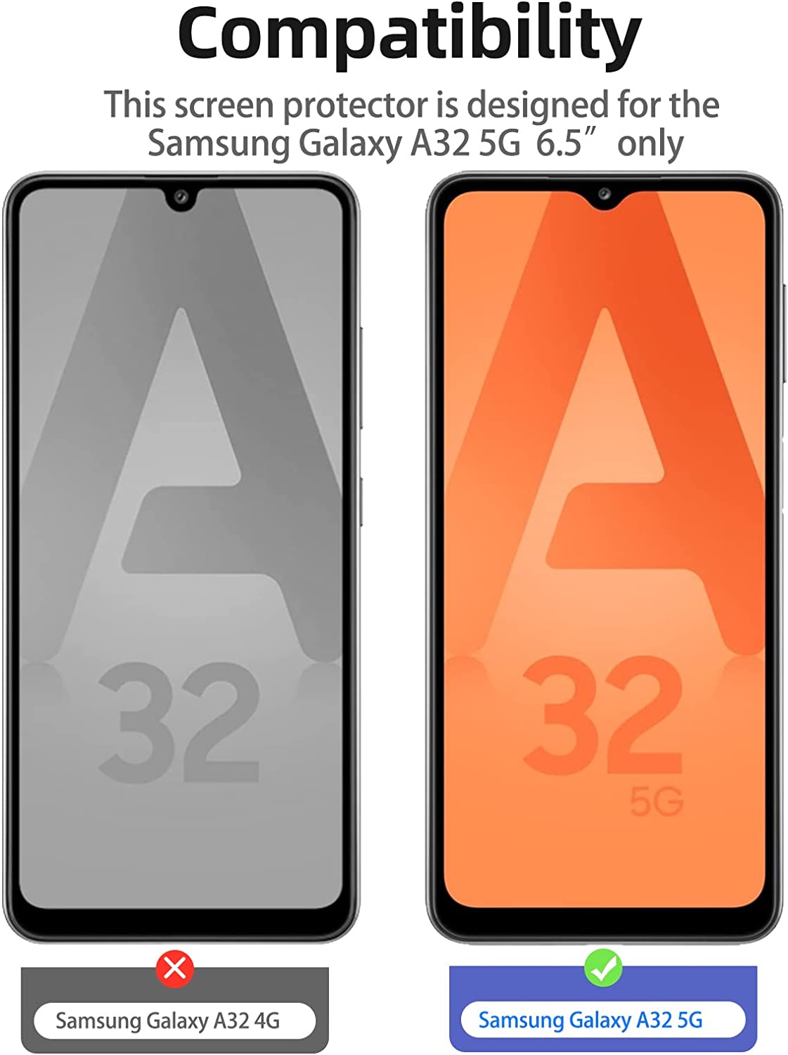 NEW’C Lot de 2, Verre Trempé pour Samsung Galaxy A32 5G (6,5), Film Protection écran – Anti Rayures – sans Bulles d’air -Ultra Résistant (0,33mm HD Ultra Transparent) Dureté 9H Glass – 1