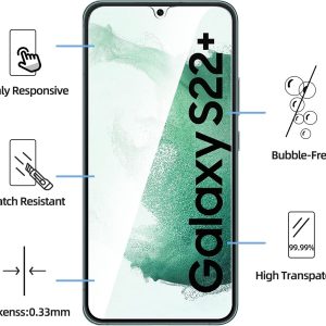 Lot de 3 protecteur d'écran pour Samsung Galaxy S22+/S22 Plus, Anti Rayures - Ultra Résistant (0,26mm HD Ultra Transparent) Dureté 9H Glass -  NEW'C – Image 5