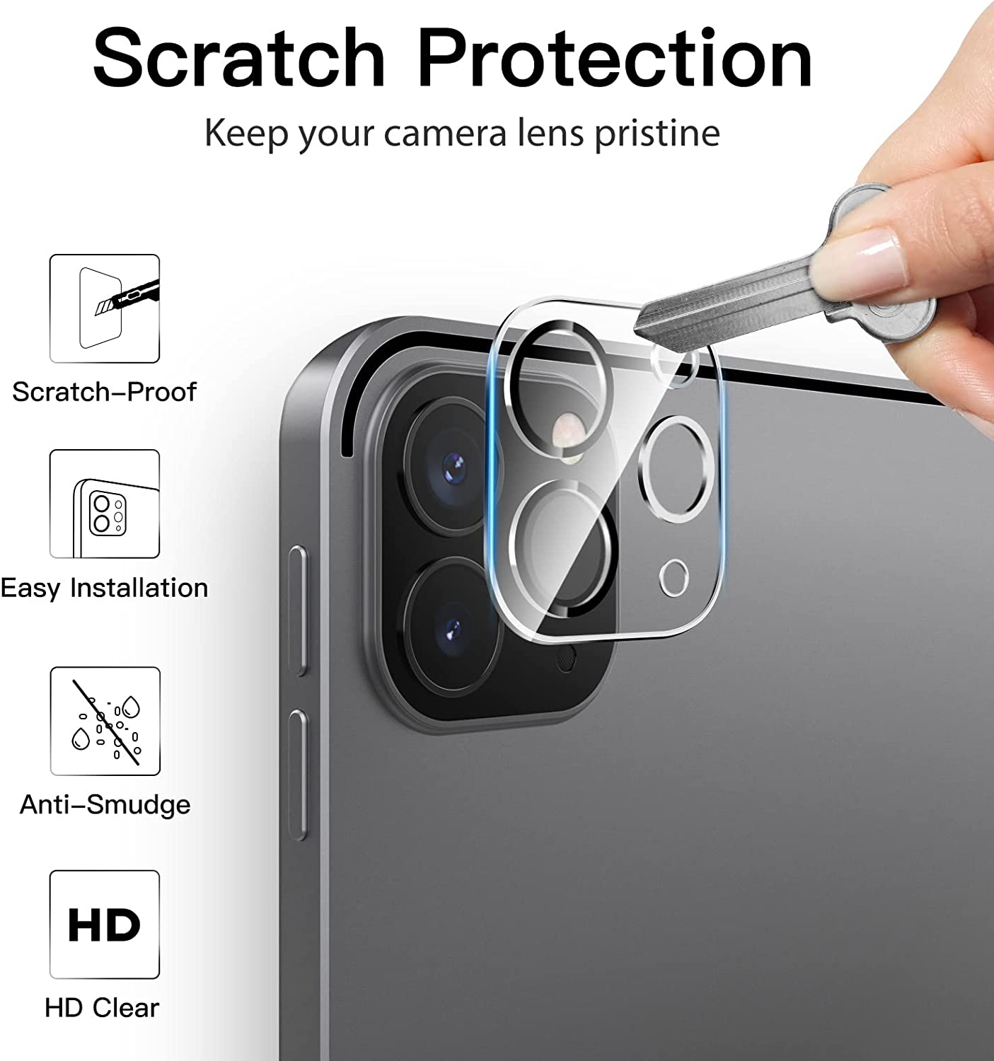 Protecteur d’écran JETech pour iPad Pro 11 pouces, 2022,2021,2020 (4,3,2 génération) et protecteur d’objectif d’appareil photo, 2 paquets 5