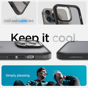 Coque pour iPhone 14 Pro Max [Anti-Jaunissement] - Frost Noir - Spigen Ultra Hybrid – Image 4