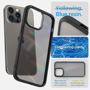 Coque pour iPhone 14 Pro Max [Anti-Jaunissement] - Frost Noir - Spigen Ultra Hybrid – Image 5
