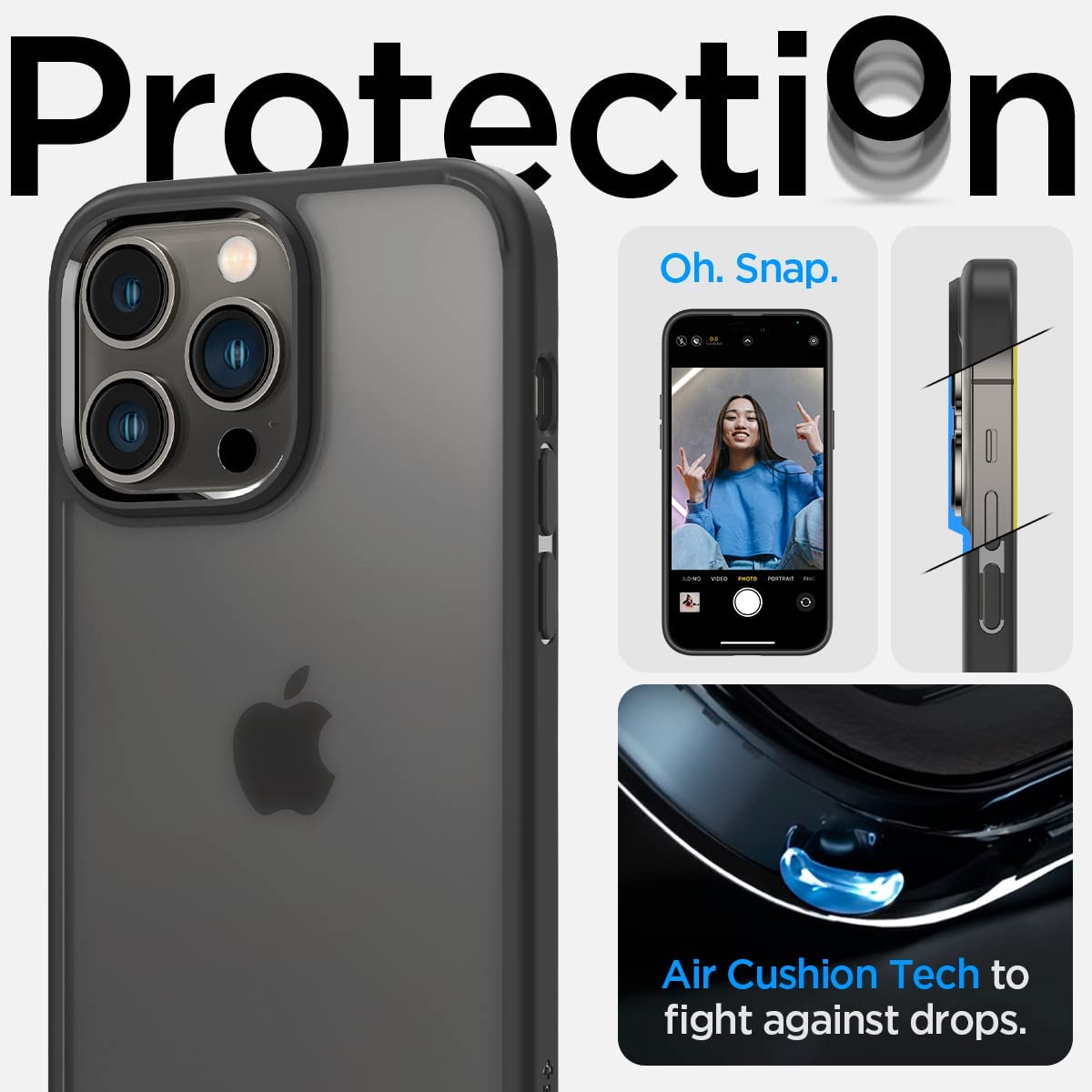 Spigen- Ultra -Hybrid -Coque pour iPhone 14- Pro- Max- [Anti-Jaunissement] – Frost Noir6