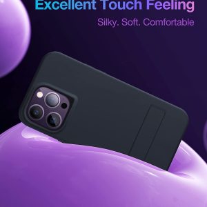 Coque en silicone pour iPhone 14 Pro Max, [Test contre les chutes de qualité militaire] souple et soyeux de qualité supérieure, Noir sidéral - TORRAS – Image 4