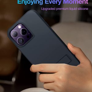 Coque en silicone pour iPhone 14 Pro Max, [Test contre les chutes de qualité militaire] souple et soyeux de qualité supérieure, Noir sidéral - TORRAS – Image 6