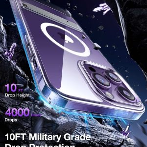 Coque transparente pour iPhone 14 Pro Max avec support et compatible avec magsafe - TORRAS (UPRO CLEAR) – Image 2