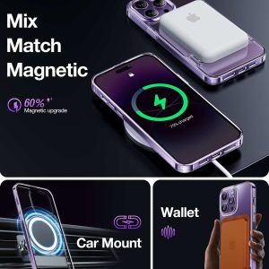 Coque transparente pour iPhone 14 Pro Max avec support et compatible avec magsafe - TORRAS (UPRO CLEAR) – Image 5