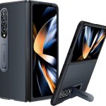 Coque avec béquille pour Galaxy Z Fold 4, [support en alliage d'aluminium], mate et durable, noir - TORRAS