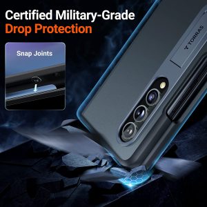 Coque avec béquille pour Galaxy Z Fold 4, [support en alliage d'aluminium], mate et durable, noir - TORRAS – Image 7
