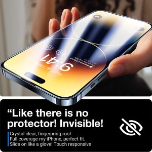Protecteurs d’écran pour iPhone 14 Pro max [Protection de qualité militaire] en verre trempé transparent - TORRAS Diamond Shield – Image 2