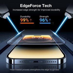 Protecteurs d’écran pour iPhone 14 Pro max [Protection de qualité militaire] en verre trempé transparent - TORRAS Diamond Shield – Image 5