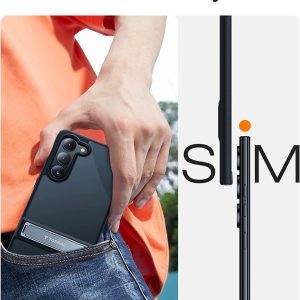 Coque de protection pour Samsung Galaxy S23+,[Protection de qualité MIL] arrière rigide translucide mat et bord souple noir - TORRAS MarsClimber – Image 3