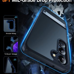 Coque de protection pour Samsung Galaxy S23+,[Protection de qualité MIL] arrière rigide translucide mat et bord souple noir - TORRAS MarsClimber – Image 4