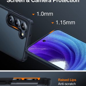 Coque de protection pour Samsung Galaxy S23+,[Protection de qualité MIL] arrière rigide translucide mat et bord souple noir - TORRAS MarsClimber – Image 6