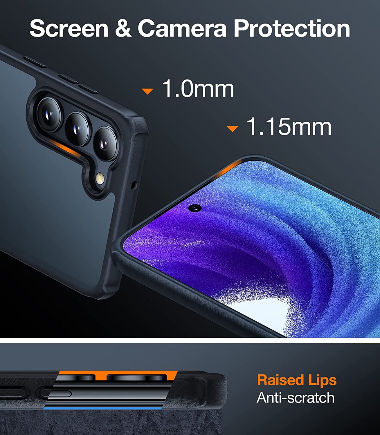 TORRAS MarsClimber Coque pour Samsung Galaxy S23+ Plus avec support, Protection de qualité MIL Protection arrière rigide translucide mat et bord souple pour Samsung S23 Plus 5G, noir – 4
