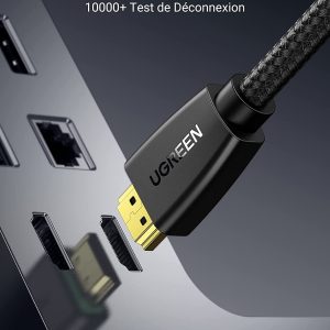 Câble HDMI 4K Ultra HD 4k en Nylon Tressé Supporte 3D HDR Retour Audio - UGREEN – Image 2