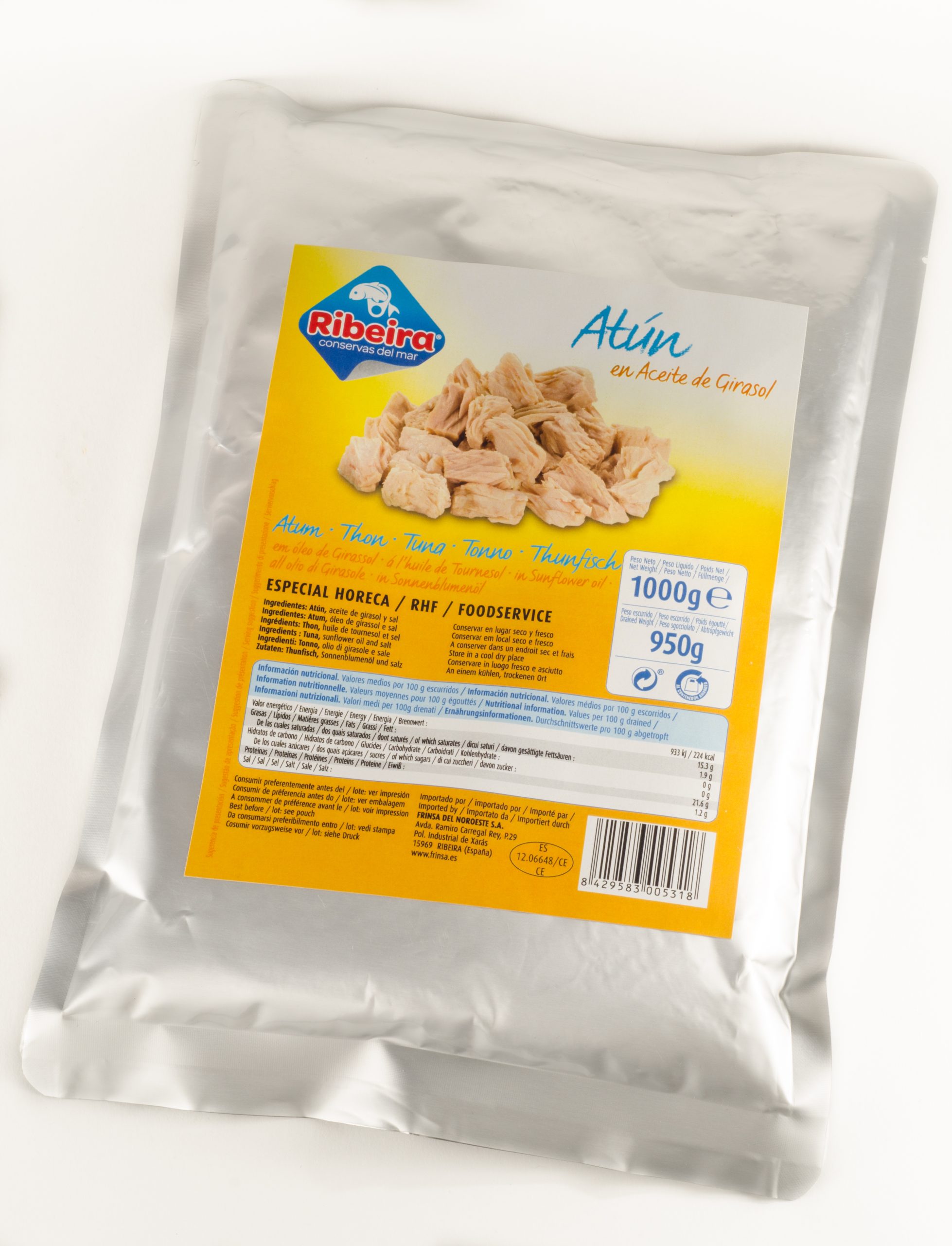 Atún en aceite de girasol Bolsa 1kg RIBEIRA