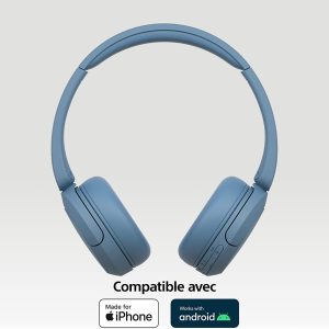 Casque Bluetooth sans Fil WH-CH520.CE7 - Multipoint - Micro Intégré - Jusqu'à 50 Heures D'autonomie et Charge Rapide - Bleu - Sony – Image 2