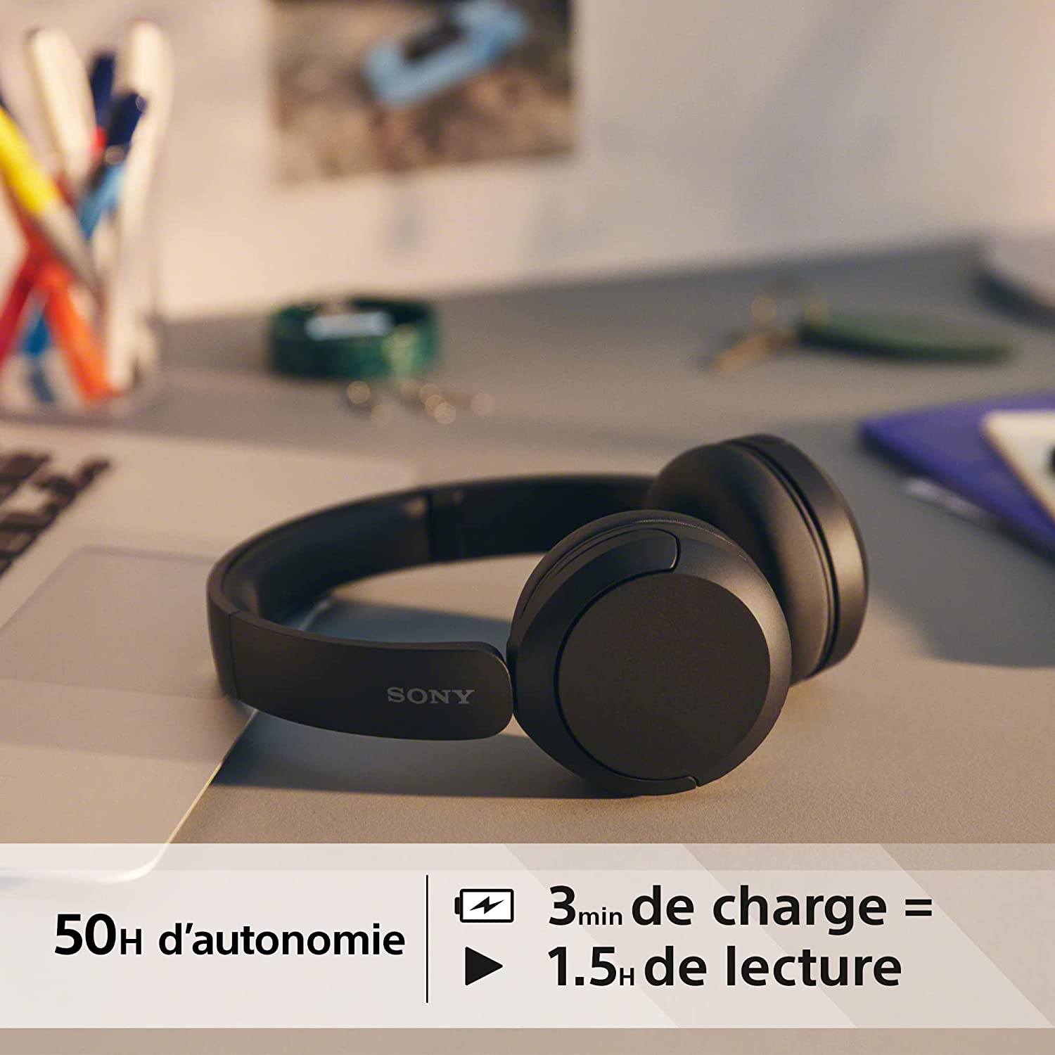 Casque Bluetooth sans Fil, Multipoint, Micro intégré – jusqu’à 50 Heures d’autonomie et Charge Rapide – Noir – Sony WH-CH520 6