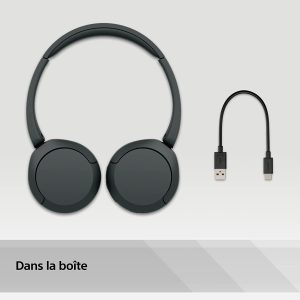 Casque Bluetooth, Multipoint, Micro intégré - jusqu'à 50 Heures d'autonomie et Charge Rapide - Noir - Sony WH-CH520 – Image 7
