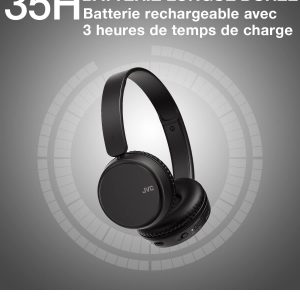 Casque sans Fil Supra-aural - 3 Modes Sonores (Basse - Clair - Normal) - 35 H D'autonomie - Noir - JVC – Image 5