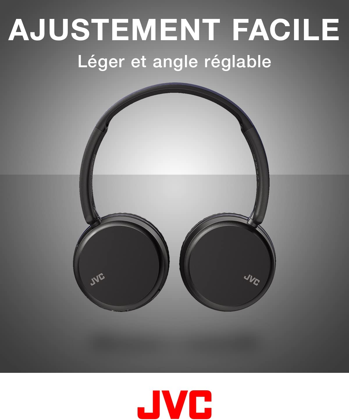 Casque sans Fil Supra-aural, 3 Modes sonores(Basse, Clair, Normal), 35H d’autonomie, Léger, Structure pivotante et Pliable à Plat, Connexion Multipoint, Bluetooth – JVC – HA-Z37W-B (Noir) 3