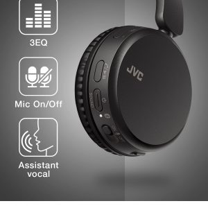 Casque sans Fil Supra-aural - 3 Modes Sonores (Basse - Clair - Normal) - 35 H D'autonomie - Noir - JVC – Image 4