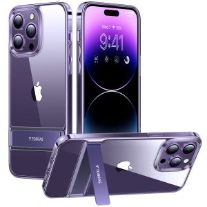 Coque transparente pour iPhone 14 Pro Max, [Test de chute de qualité militaire] contour Violet foncée - TORRAS MoonClimber – Image 2
