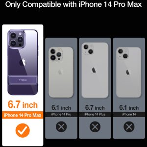 Coque transparente pour iPhone 14 Pro Max, [Test de chute de qualité militaire] contour Violet foncée - TORRAS MoonClimber – Image 3