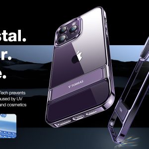 Coque transparente pour iPhone 14 Pro Max, [Test de chute de qualité militaire] contour Violet foncée - TORRAS MoonClimber – Image 11