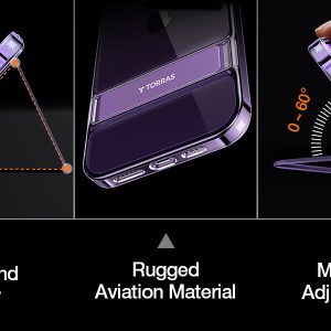 Coque transparente pour iPhone 14 Pro Max, [Test de chute de qualité militaire] contour Violet foncée - TORRAS MoonClimber – Image 10