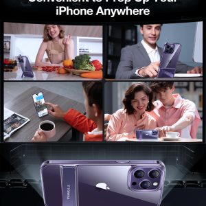 Coque transparente pour iPhone 14 Pro Max, [Test de chute de qualité militaire] contour Violet foncée - TORRAS MoonClimber – Image 7