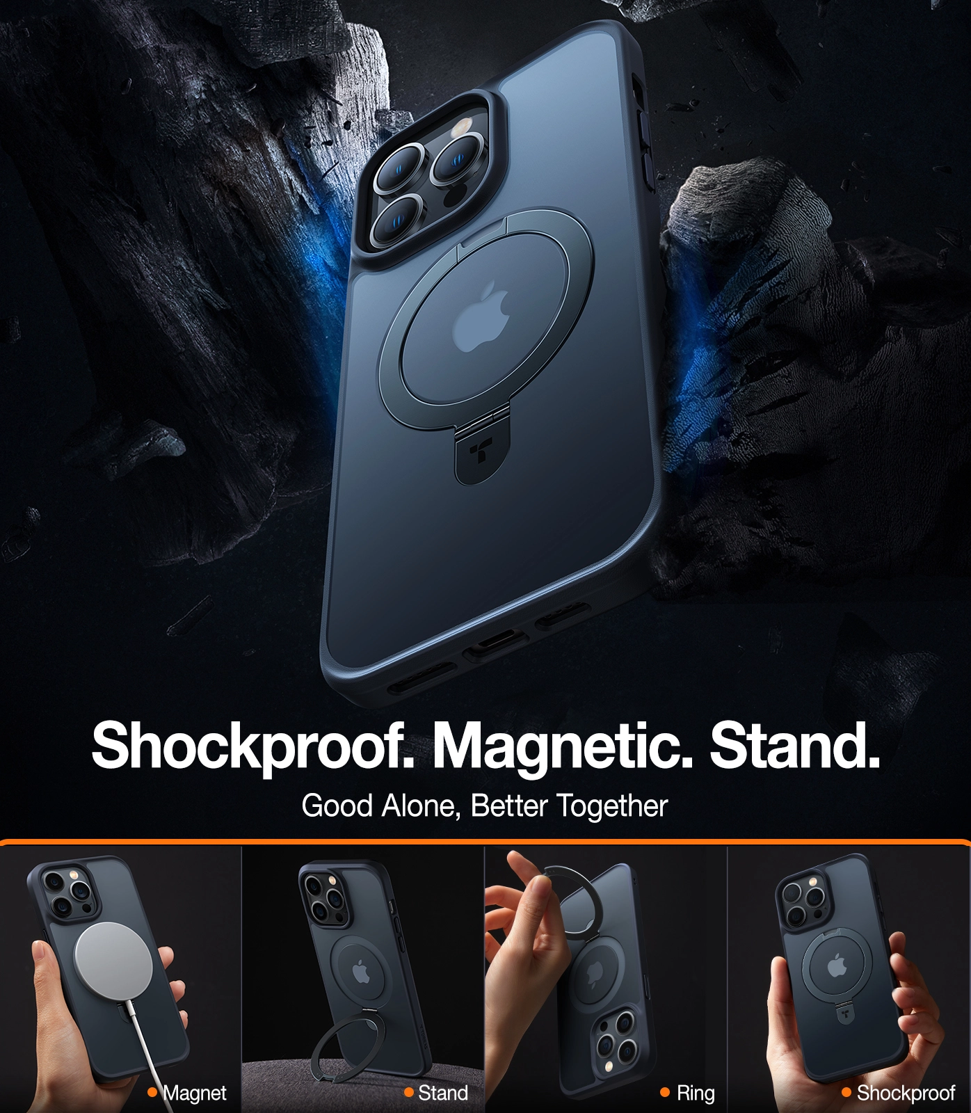 Coque magnétique Ostand pour iPhone 14 Pro Max 5