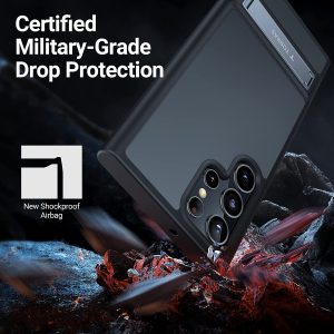 Coque de protection MarsClimber pour Samsung Galaxy S22 Ultra 6,8" 5G - 3 positions de support en métal - Protection militaire anti-chocs - Translucide mat - Noir Mystique - TORRAS – Image 6