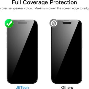 Protection D'écran à Couverture Complète pour iPhone 14 Pro Max 6,7 Pouces, en Verre Trempé 9H, HD Transparent, Lot de 3 - JETech – Image 7