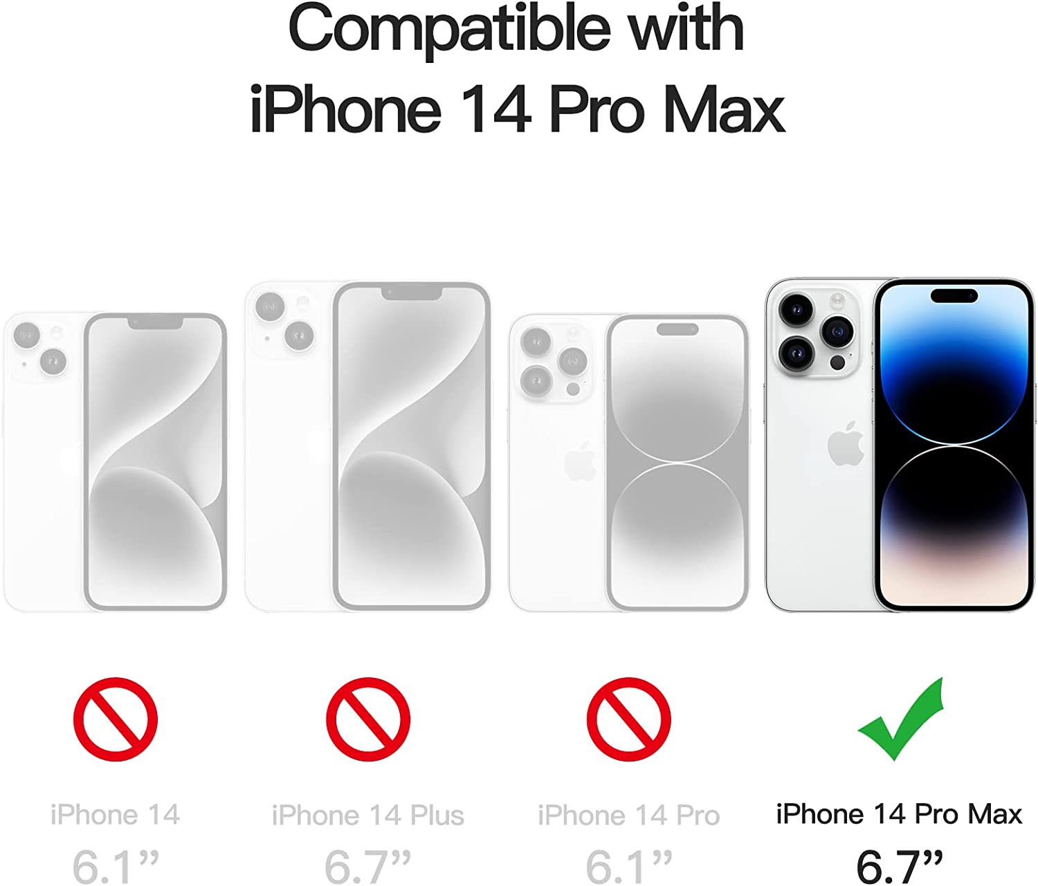 JETech Protection D’écran à Couverture Complète pour iPhone 14 Pro Max 6,7 Pouces, Integrale Film en Verre Trempé 9H Compatible Coque, HD Transparent, Lot de 3 – 2
