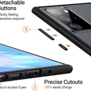 Coque Antichoc pour Galaxy Note 20 Ultra 5G - Qualité Militaire Testé - Mate Translucide avec Bords Doux Noir - TORRAS – Image 2
